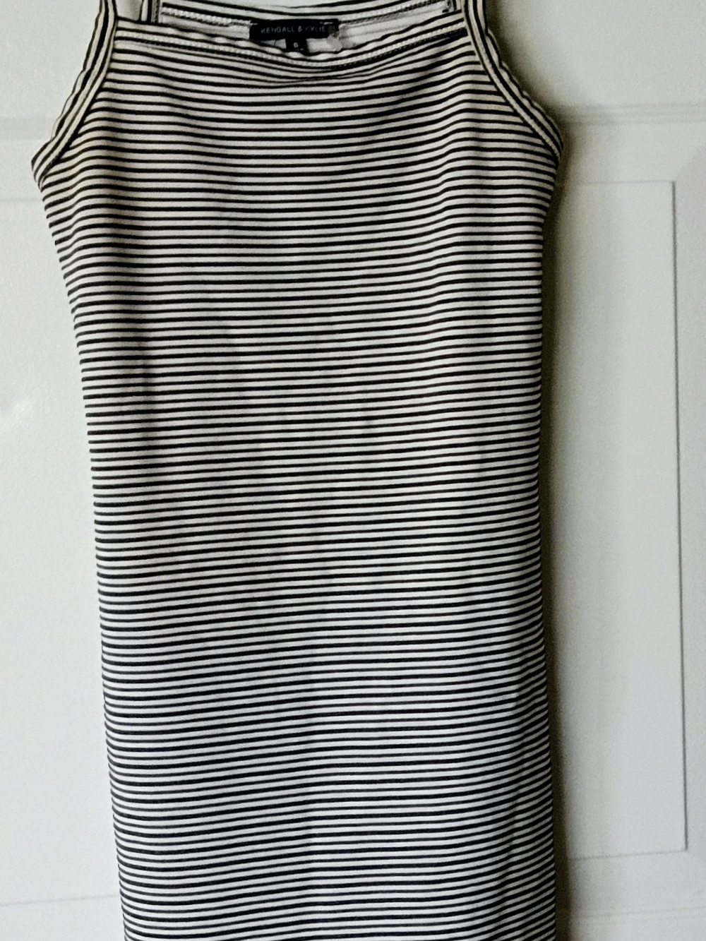 Kenneth Cole Black & White Striped Midi Skirt